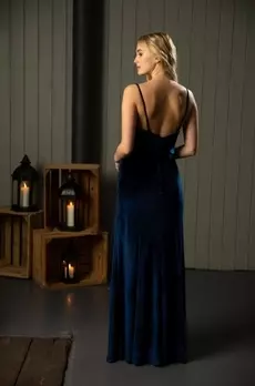 Hayden M455V Glam Low Back Luxe Velvet Dress True Bridesmaids